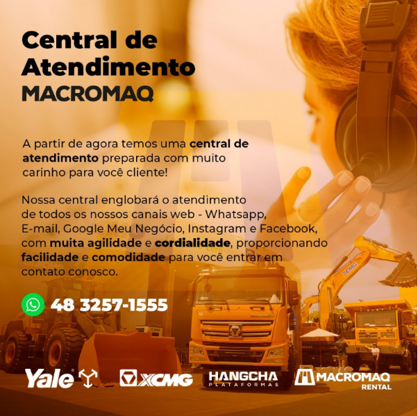 LANÇAMENTO CENTRAL DE ATENDIMENTO MACROMAQ